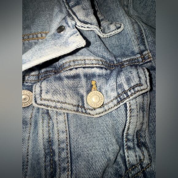 UEC FREE PEOPLE RUMORS Blue Jean Denim Jacket Sz M - Picture 4 of 8